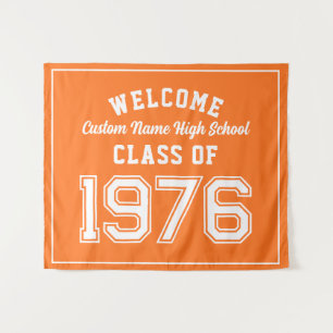 Willkommen Abschlussklasse 1976, Orange-Abschlussf Wandteppich