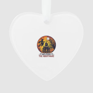 Willkommen Albtraum Halloween Spukhaus Fliegende H Ornament