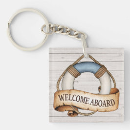 Willkommen am Strand von Nautical Beach Schlüsselanhänger
