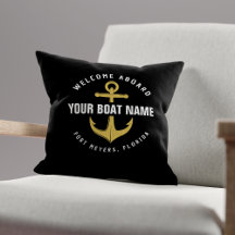 Willkommen an Bord Boot Black & Gold Nautical Anke
