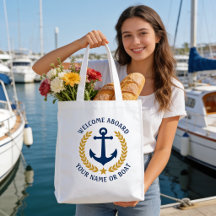 Willkommen an Bord Bootsname Anker Gold Lorbeer St