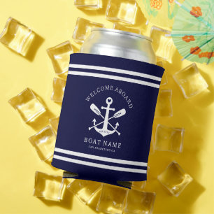 Willkommen an Bord Bootsname Nautical Anchor Bla Dosenkühler