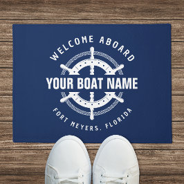 Willkommen an Bord der Nautical Boote Name Navy Bl Fußmatte