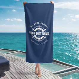 Willkommen an Bord der Nautical Boote Name Navy Bl Strandtuch