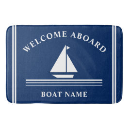 Willkommen an Bord der Nautical Boote Navy Blauer  Badematte