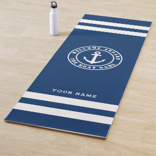 Willkommen an Bord der nautischen Marine blau-weiß Yogamatte
