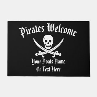 Willkommen an Bord der Piratenboots-Piratenflagge Fußmatte