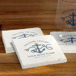 Willkommen an Bord des Bootes Name Nautical Anchor Steinuntersetzer<br><div class="desc">Fügen Sie Ihrem Segelboot oder Ihrer Yacht eine coole personalisierte Touch mit diesen klassischen nautischen Begrüßungssteinen-Untersetzer hinzu,  die einen marineblauen Anker mit Seil aufweisen und sich leicht an die Vorlagen Ihres Bootsnamens und Ihres Schiffsregisters anpassen lassen.</div>