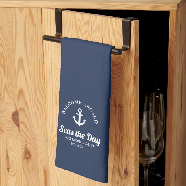 Willkommen an Bord des Schiffes Geschirrtuch (Drittel gefaltet)
