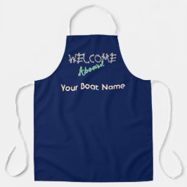 Willkommen an Bord des Schiffes Name Nautical Sail Schürze