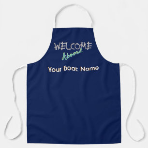 Willkommen an Bord des Schiffes Name Nautical Sail Schürze