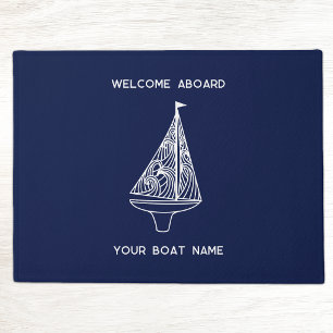 Willkommen an Bord Segelboot Name Fußmatte