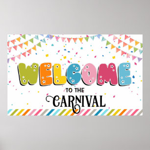 Willkommen auf dem Karnevalsbanner Poster