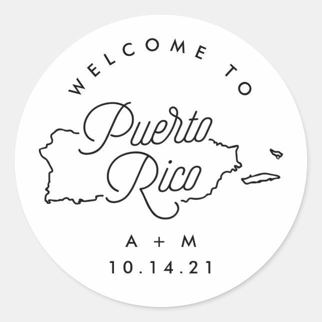Willkommen auf dem Sticker von Puerto Rico (Vorderseite)