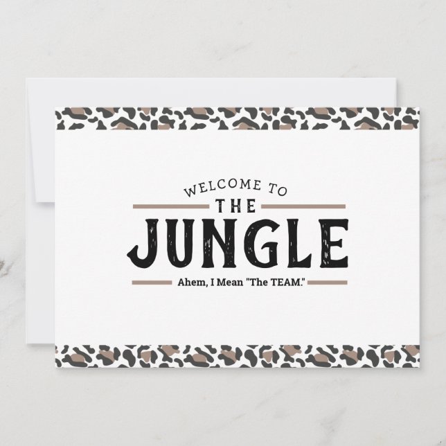 Willkommen auf der Jungle Emloyeykarte Karte (Vorderseite)