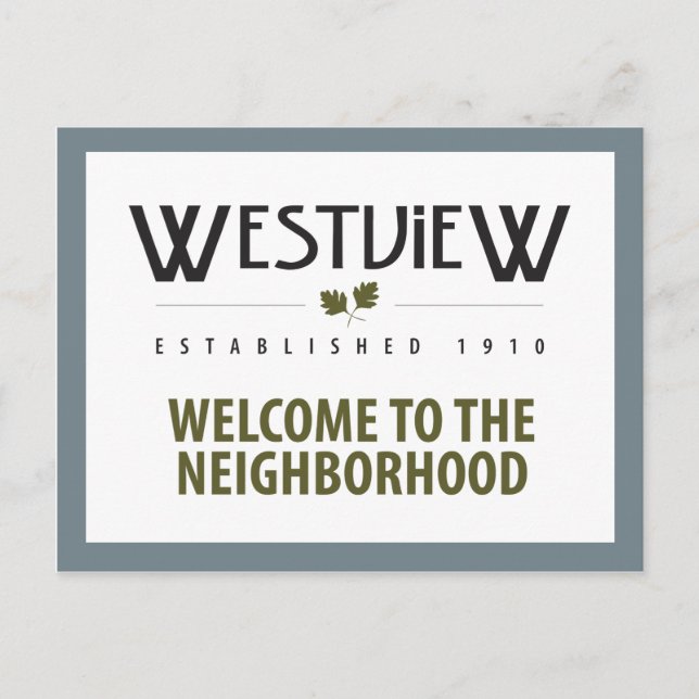 Willkommen auf der Postkarte der Nachbarschaft (Vorderseite)