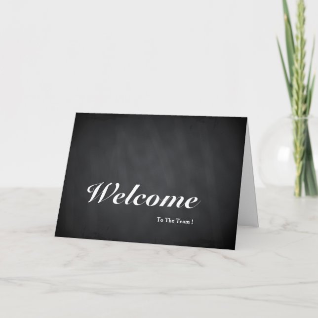 Willkommen auf der Team Chalkboard Postkarte (Vorderseite)