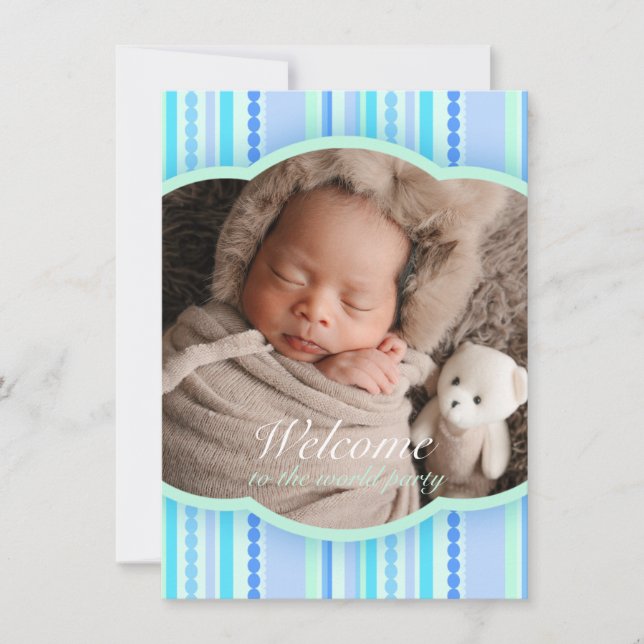 Willkommen auf der Welt Foto Baby Einladungskarte (Vorderseite)