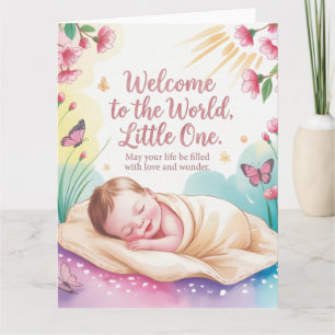 "Willkommen auf der Welt" Neugeborenen-Babygruß Karte