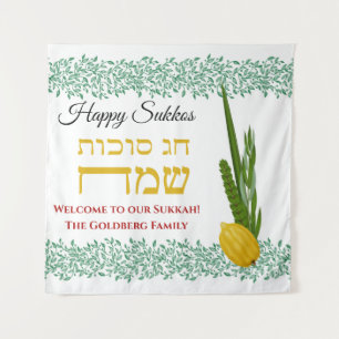 Willkommen auf unserem Banner für Sukka Familienna Wandteppich