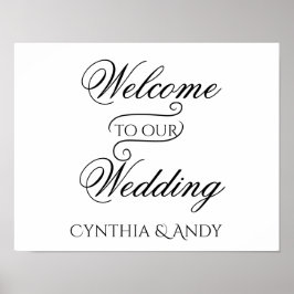 Willkommen auf unserem Hochzeitsposter-Schild Poster