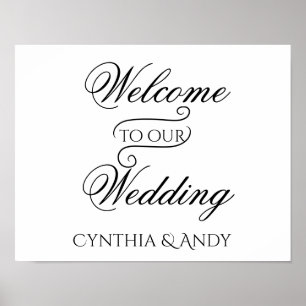 Willkommen auf unserem Hochzeitsposter-Schild Poster