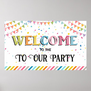 Willkommen auf unserem Party Banner Poster