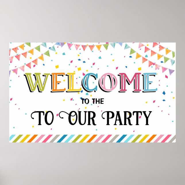 Willkommen auf unserem Party Banner Poster (Vorne)