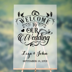 Willkommen auf unserer Hochzeit Acrylschild