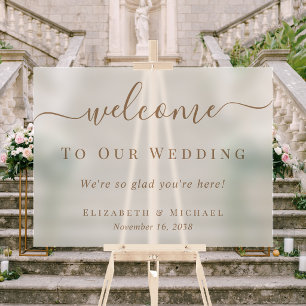Willkommen auf unserer Hochzeit Goldschrift mattie Acrylschild
