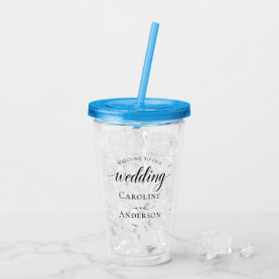 Willkommen auf unserer Hochzeit Namen einfügen Acryltrinkbecher
