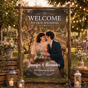 Willkommen auf unserer Hochzeits-Foto-Hochzeit Banner