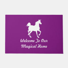 Willkommen auf unserer magischen Zuhause - Unicorn Fußmatte