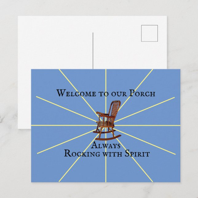 Willkommen auf unserer Terrasse, die immer mit Gei Postkarte (Vorne/Hinten)