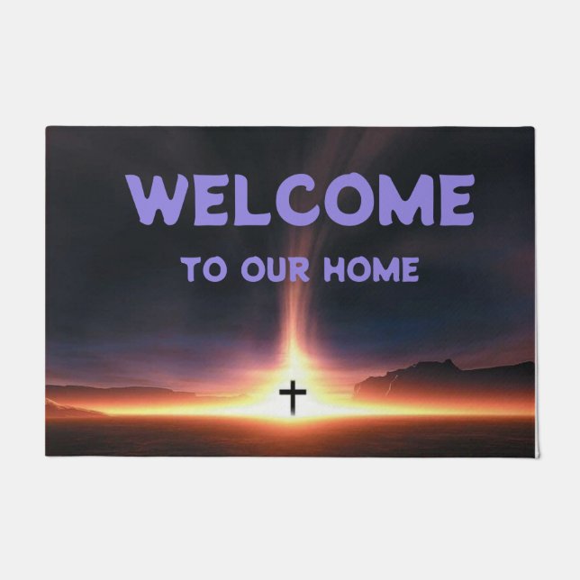 WILLKOMMEN AUF UNSERER ZUHAUSE FUßMATTE (Vorderseite)