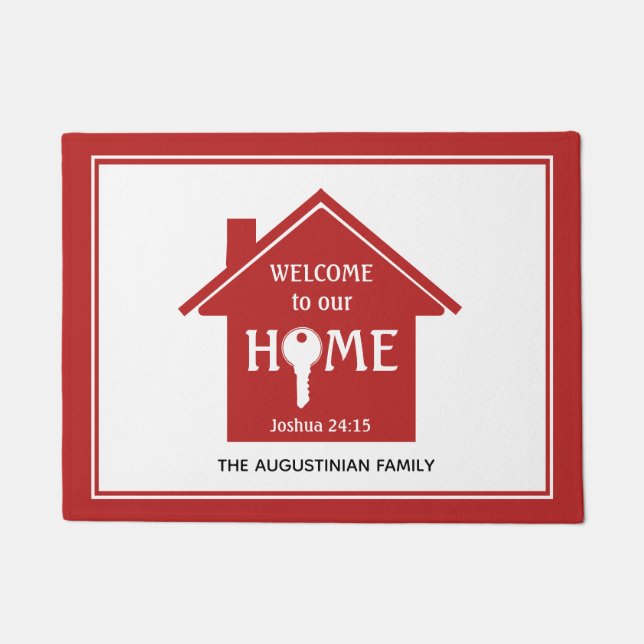 WILLKOMMEN AUF UNSERER ZUHAUSE FUßMATTE (Vorderseite)