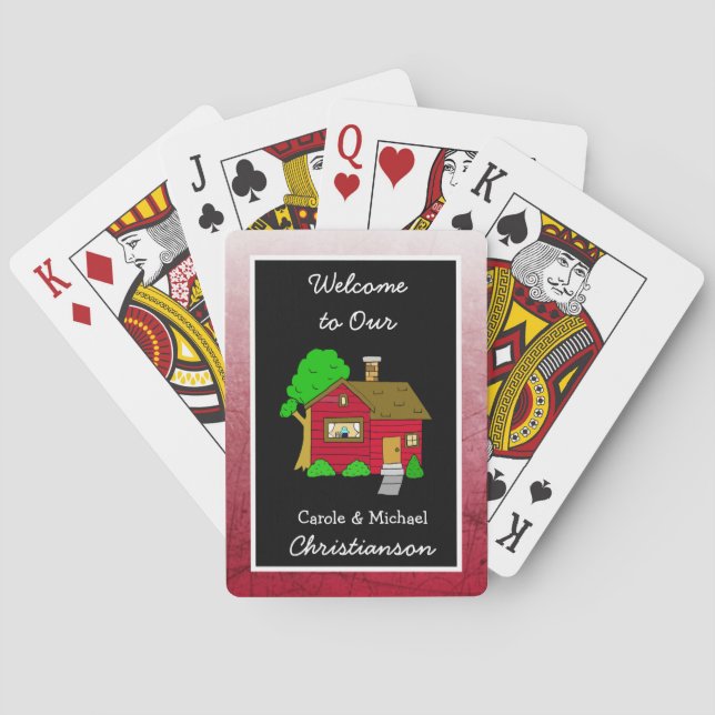 Willkommen auf unserer Zuhause Niedlich Lil House  Spielkarten (Rückseite)