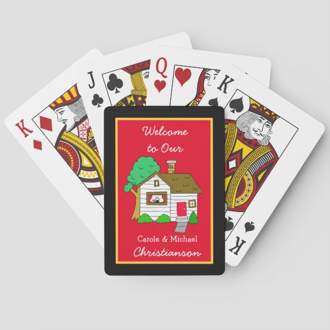 Willkommen auf unserer Zuhause Niedlich Lil House  Spielkarten (Rückseite)