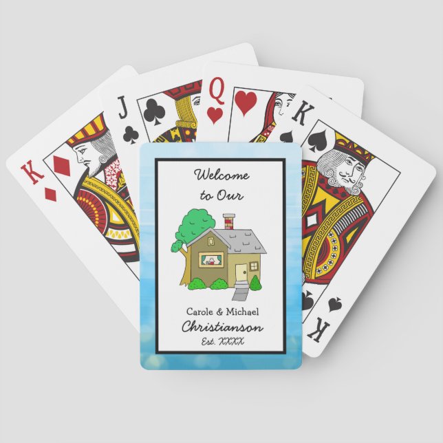 Willkommen auf unserer Zuhause Niedlich Lil House  Spielkarten (Rückseite)