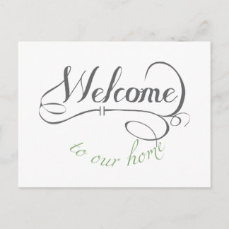 Willkommen auf unserer Zuhause Postkarte