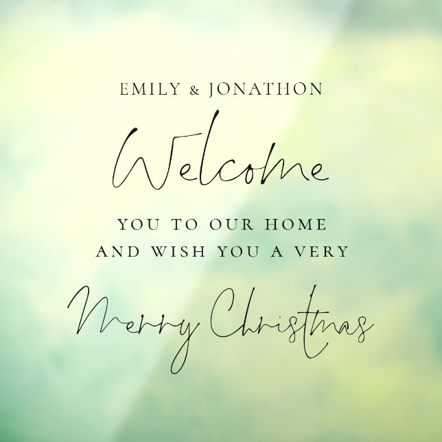 Willkommen auf Zuhause Script Frohe Weihnachten Fensteraufkleber (Blatt 3)