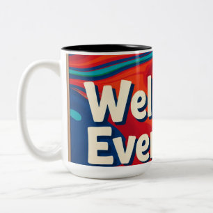 Willkommen auf zweifarbige tasse
