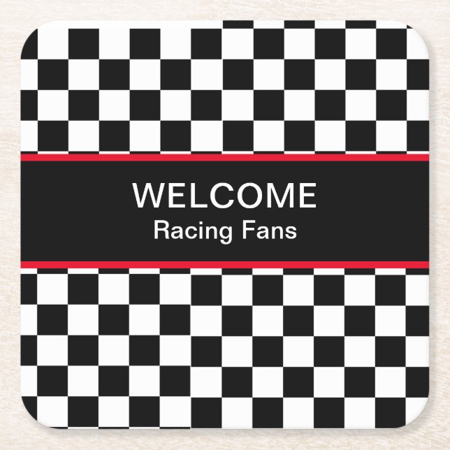 Willkommen Auto Racing Fans Rechteckiger Pappuntersetzer (Vorderseite)