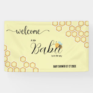 Willkommen Babee auf dem Weg Datum Baby Shower  Banner