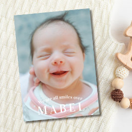 Willkommen Baby All Smiles Foto Collage Birth Ankündigung