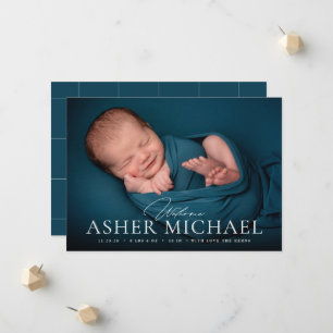 Willkommen Baby Birth Foto Ankündigung Boy Girl