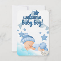 Willkommen Baby Boy Blue Teddybär Baby-Party-Gruß