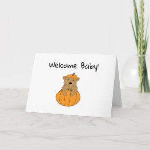 Willkommen Baby Kürbis Bär Karte