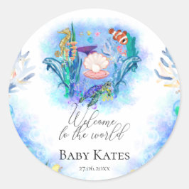 Willkommen Baby Ocean Sea Animes Runder Aufkleber