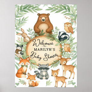 Willkommen Baby Shower Baby Tiere Poster